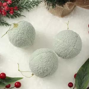 패브릭 장식볼 뽀글폼폼이 3개 8cm 겨울 인테리어오너먼트 크리스마스 소품 트리 트리볼 트리품 장식품 인