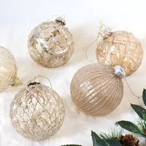 펄 장식 골드 유리 볼 오너먼트 리프 데코 소품 크리스마스 트리 트리볼 트리품 장식품 인형 용품 성탄