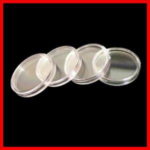 100 조각 25mm 투명 플라스틱 보호기 캡슐 컨테이너 칩 케이스 토큰 보드 게임 동전 수집 홀더 상자