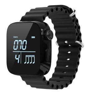 진동 메트로놈 시계, 기타, 바이올린, 피아노, 드럼 연습 및 운동 템포 트레이너를 위한 웨어러블 메트로놈, 조절 가능한 스트랩, 앱 지원 긴 배터리 수명 (블랙)