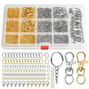 LEOBRO 968pcs 열쇠고리 제작 키트, 클립 및 제작용 점프 링, 랍스터 발톱 걸쇠, 제작용, 보석, 지갑