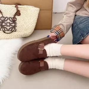 여자 2컬러 스웨이드 데일리 퍼 안감 슬립온 털로퍼 털신 슬립온 겨울 여성신발