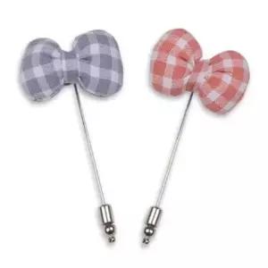 리본 고방체크 부토니에 혼주 장미꽃 조화핀 웨딩 튤립꽃