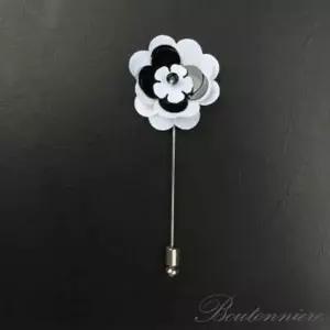 블랙앤화이트 플라워 부토니에 혼주용 장미핀 웨딩핀 장식핀 정장코사지 꽃핀 포인트핀