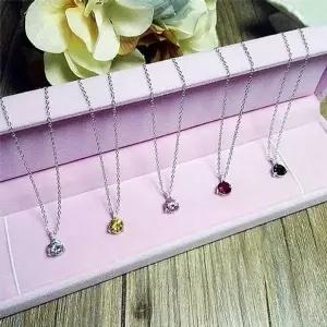 은하수목걸이 실버 여성큐빅 탄생석 목걸이선물-WFIZPQZ