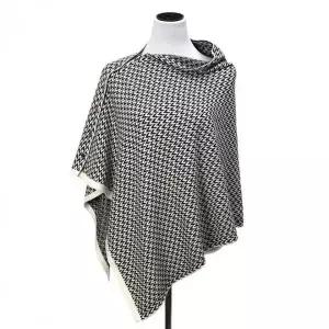 니트 단추 포근 숄 블랙 망토 숄더워머