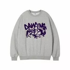 [하프클럽/탑보이]댄싱크루 오버핏 기모 프린팅 스웨트 셔츠 (PTM2110)