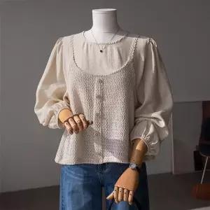 (안나앤플러스) 엔링 뷔스티에 블라우스[세트EC567] 빅사이즈