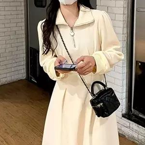 카라 원피스 A라인 봄 프릴 가을 하객룩 롱 체크 GWM (KYR-WFGKJK0)