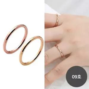 [하프클럽/]14K 로즈골드 골드 할로우 사각 컷팅 금 반지 9호