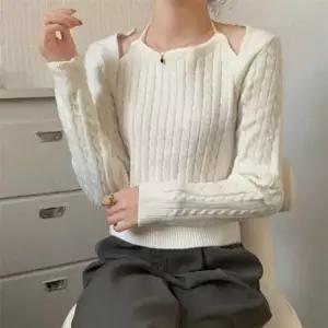 부드러운니트 인기 여성 홀터넥 볼레로 감성 어깨트임