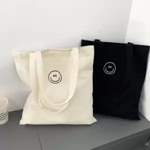 스마일 에코백 크로스백 캔버스 가방 숄더백 학생 숄더백 스마일 옆 가방 에코백 마크