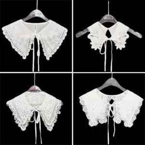 레이스 장식 셔츠 넥워머 페이크 칼라 페이크카라 목카라 페이크셔츠 넥케이프