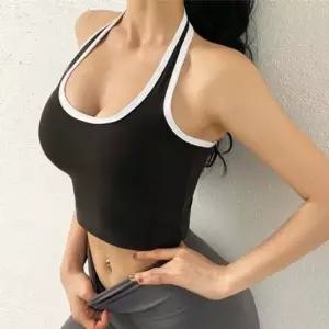 여름티셔츠 여성 상의 데일리 홀터넥 3컬러 클래식 코튼 크롭 나