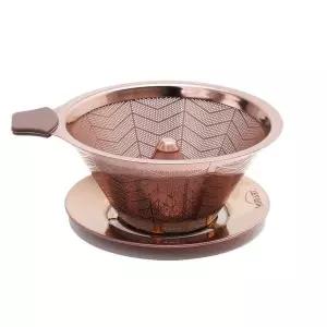커피 로즈골드 더블월 스텐 드리퍼 핸드드립 홈아트