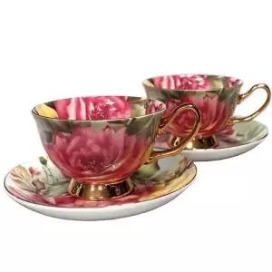 커피컵 찻잔 카페 2P 커피잔 핑크 스테콜 도자기컵 찻찬 녹차잔