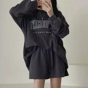 러닝 헬스 운동 츄리닝 레터링 맨투맨 오버 핏 박시