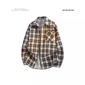 EAMT 남성 가을옷 체크 긴팔 셔츠 빅사이즈 YJ3