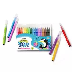 문화연필 143VUM05 더존키즈 촉촉펜 16색 사인펜 갑(12개입)