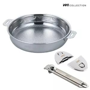 IMI 통3중 국산 IH 스텐 프라이팬 20cm +편수 양수핸들3p 인덕션 가스 스텐팬 전골팬 주방정리 수납 캠핑