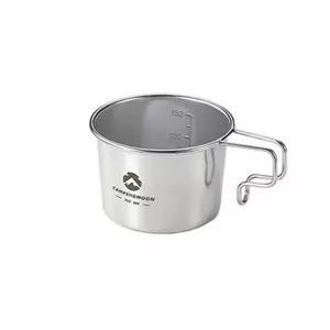 스텐 고리형 손잡이 캠핑컵 160ml 1P 야외 계량 물컵 스텐컵 손잡이캠핑컵 등산컵 시에라컵
