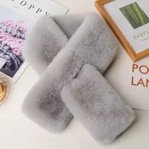 밍크 페이크퍼 매듭형 목도리 여자 겨울 쁘띠 머플러 (KYR-WD5223B)