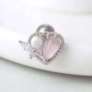 써지컬 스틸 핑크 나비 하트 패션 피어싱 써지컬피어싱 써지컬스틸피어싱 서지컬피어싱