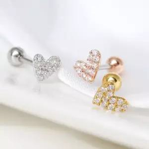 써지컬 스틸 큐빅 하트 패션 피어싱 3종 택1 써지컬피어싱 써지컬스틸피어싱 서지컬피어싱