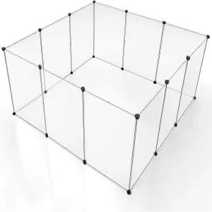 BRIAN DANY 애완견 플레이펜 투명 아크릴 강아지 실내 휴대용 소형 동물 울타리 패널 토끼 고양이 28 X 20