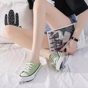 [하프클럽/]여자 5컬러 캐주얼 캔버스 뮬 블로퍼 스니커즈화