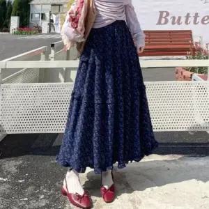 /신상오픈런 여성용 데일리 플라워 롱스커트 편안한 여신핏