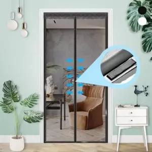 [콩심팥심]미세망 검정 휜색 중 자석식 레이스 모기장 현관문 찍