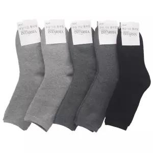 [하프클럽/]무지 여성용 기모 장목양말 색상랜덤 5켤레