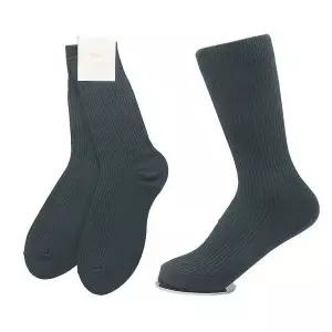 [하프클럽/]여성용 가는골지 장목양말 포레스트그린5켤레