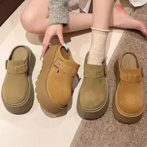 우먼 모던디자인 고정스트랩 2color 플랫폼굽 플랫폼스타일모던 이지슈즈 여성슬리퍼