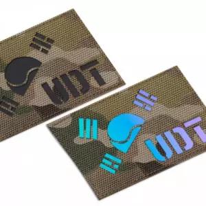 멀티캠 원단 레이저커팅 홀로그램 반 태극기 UDT 밀리터리패치