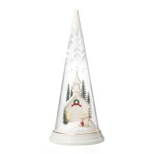 교회 장면, 홀리데이 장식이 있는 레녹스 896634 라이트 크리스마스