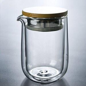 샤크팡 내열유리 사모바르 화목 스테인리스 차우리기 포트 티메이커 회전식 거름망 이중 티포트