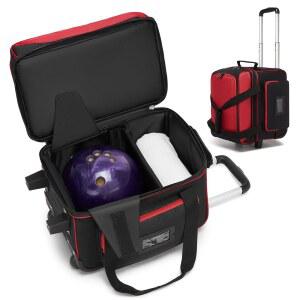 바퀴가 달린 JMIANeodark 싱글 롤러 볼링백, 별도의 신발 수납공간과 접이식 손잡이가 있는 볼링공 백 1개, 37.0인치까지 확장, 패딩 폼 볼 인서트