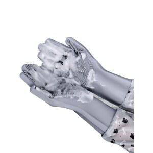 샤크팡애견 목욕 브러쉬 할큄 장갑 실내 돌기 청소 대형견 손보호 반려묘 단추 때밀이