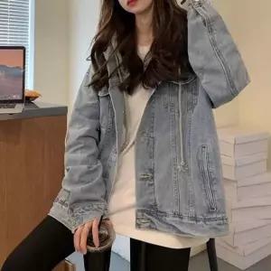 [라일리의류] Rly 연청 데님자켓 후드 탈부착 투인원 아우터 W N