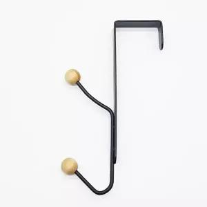 원목 도어 후크 행거 볼타입 블랙 (KYR-WE9F742)