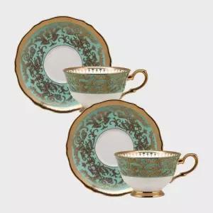 한국도자기 고급 찻잔 선물 프라우나 클라리스 민트 커피잔 2인 세트