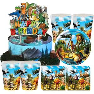 Brainrot 생일 파티 Decoartion 게임 이탈리아 테마 냅킨 토퍼 세트 소년을위한 케이크 접시 컵 용품 식기