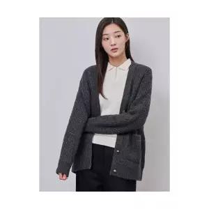 매장정품 빈폴 BEANPOLE LADIES 하찌 조직 미디엄 카디건 그레이 (BF4X5AC024) BF4X5AC024 597255