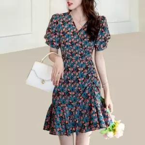 셔링 플라워 추천 원피스 꽃무늬 꾸안꾸 여름 바캉스 (KYR-WFGUQAU)