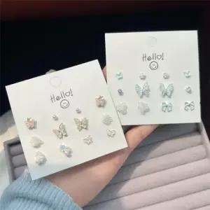 은은한 미니 큐빅 은귀걸이 나비 학생 s925 진주 은침 은침 진주 별 큐빅 하트 패션귀걸이