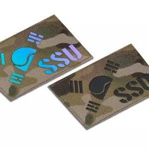 멀티캠 원단 홀로그램 반 태극기 SSU 패치