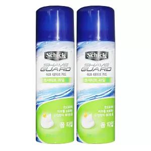 엘지 쉬크 쉐이브가드 센서티브 라임 폼 타입 220ml 2개 면도기 면도