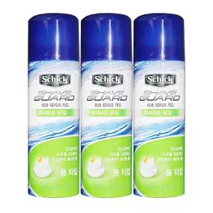 엘지 쉬크 쉐이브가드 센서티브 라임 폼 타입 220ml 3개 면도기 면도